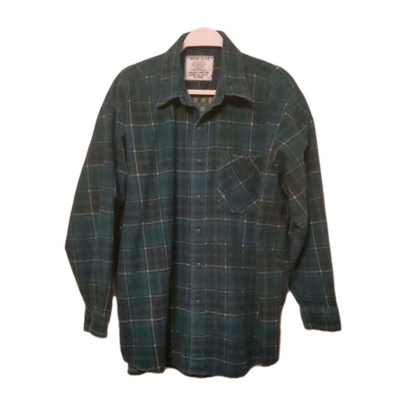 Rare Men's VINTAGE REVIVAL Flannel Shirt Green Plaid XL - Picture 1 of 6